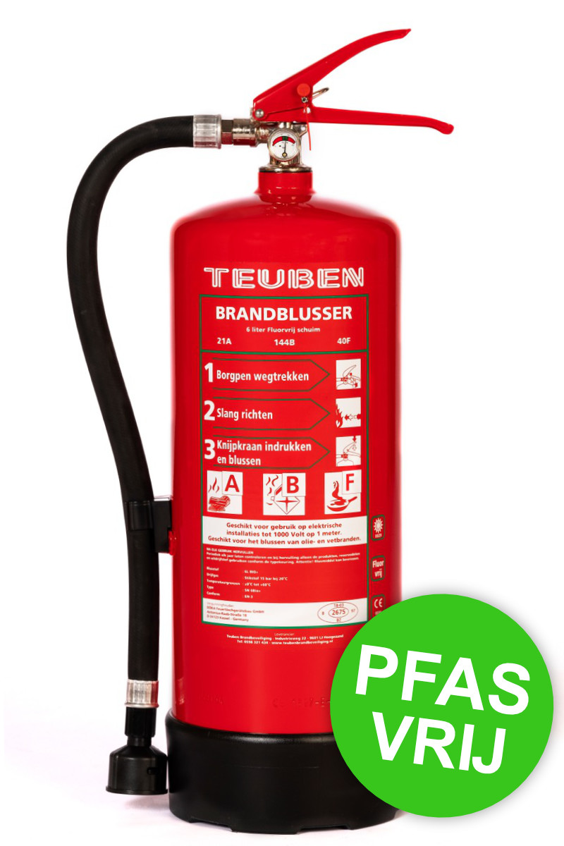 PFAS vrije brandblusser is te koop bij Teuben Brandbeveiliging in Hoogezand - Sappemeer (Midden-Groningen, Groningen, Friesland, Drenthe)